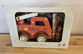 Little Dutch houten brandweerwagen met poppetje  (met naam)