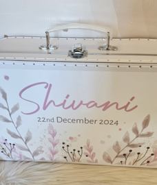 Koffertje met naam Leaves Pink