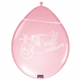 Roze ballonnen met ooievaar