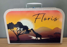 Koffertje met naam *Afrika Giraffe*  diverse kleuren