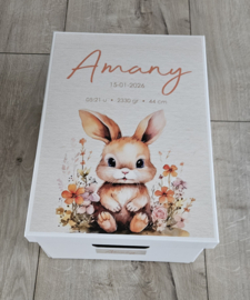 Bewaardoos met naam  schattig konijntje
