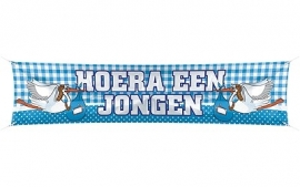 Spandoek / straatbanner  'Hoera een jongen'