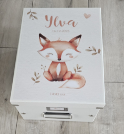 Bewaardoos met naam Schattig Vosje