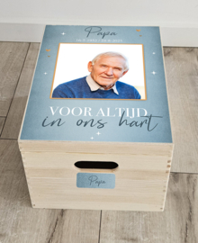 Houten herinneringskist ter nagedachtenis Papa