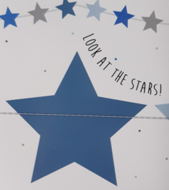 Paper garland ''stars'' blauw 2,5 meter