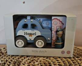 Little Dutch houten politiewagen met poppetje  (met naam)