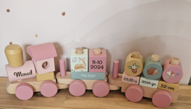 Little Dutch Fairy Garden blokkentrein met geboortegegevens