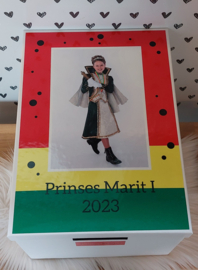 Bewaar-, herinneringsdoos Carnaval WIT GROOT