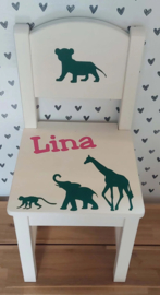 Stoeltje met naam en dieren Afrika meisje