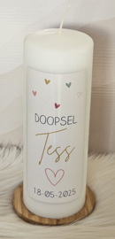 Doop- of geboortekaars met naam Wildflowers