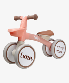 Tryco loopfiets Luna Pink met naam