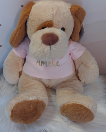 Knuffel hond met  naam 45 cm