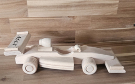 Houten Formule 1 racewagen (met naam)