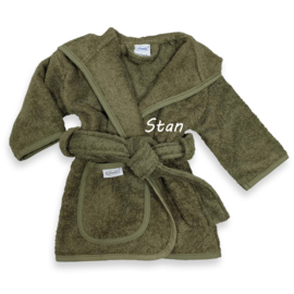 Badjas met naam 'forest green'  0-12 maanden