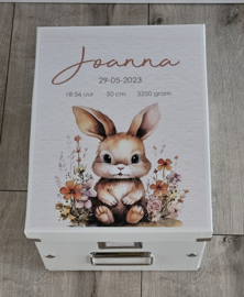 Bewaardoos met naam  schattig konijntje