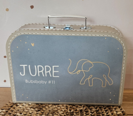 Koffertje met naam Olifant Silhouette