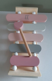 ''Label Label'' houten xylofoon roze (met naam)
