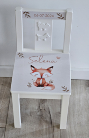 Stoeltje met naam en schattig vosje