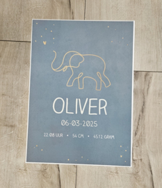 Bewaardoos met naam Olifant Silhouette