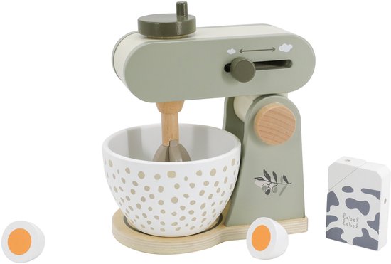 Label Label houten mixer Olijf met naam