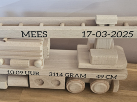 Houten brandweerwagen  gepersonaliseerd