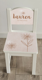 Stoeltje met naam Bloem Pinkstone