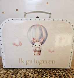 Koffertje met naam Luchtballon ''Ik ga logeren''