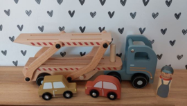 Little Dutch truck met oplegger en naam