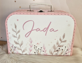 Koffertje met naam Leaves Pink