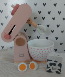 ''Label Label'' houten mixer roze (met naam)