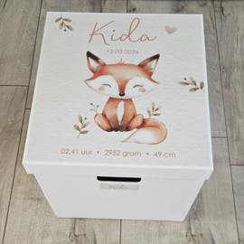 Bewaardoos met naam Schattig Vosje