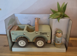 Little Dutch houten safari jeep met POPPETJE(met naam)