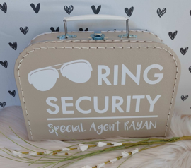 Ring Security koffertje met naam - Koffertje Ring Beveiliger bruiloft (met naam)