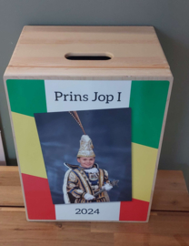 Bewaar-, herinneringsdoos Carnaval HOUT NATUREL GROOT