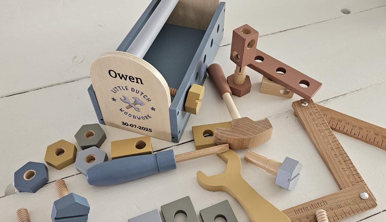 Little Dutch houten gereedschapskist met naam