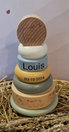 Little Dutch Little Farm tuimelring piramide met naam