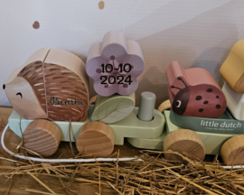 Little Dutch Fairy Garden blokkentrein EGEL met geboortegegevens