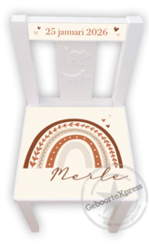 Stoeltje met naam Regenboog Naturel