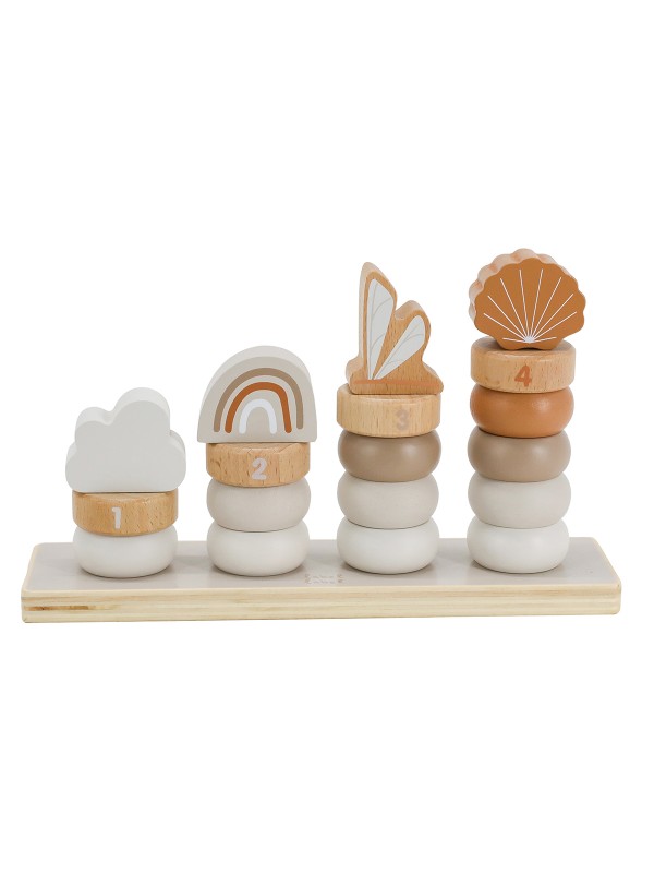 "Label Label'' houten nummer stapelaar nougat (met naam)
