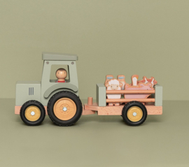 Little Dutch  ''Little Farm'' tractor met trailer (met naam)
