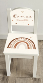 Stoeltje met naam Regenboog Naturel