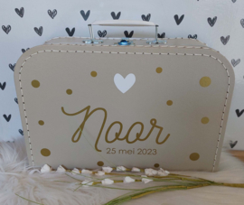 Koffertje met naam *Dots* meisje diverse kleuren