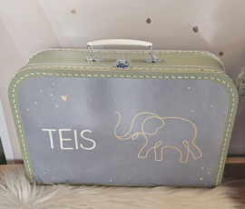 Koffertje met naam Olifant Silhouette