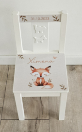 Stoeltje met naam en schattig vosje