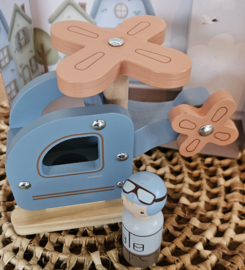 Little Dutch houten helikopter met poppetje  (met naam)