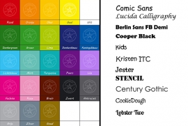 Raamsticker naam diverse kleuren