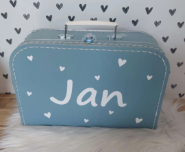 Koffertje met naam Kleine hartjes