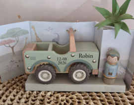 Little Dutch houten safari jeep met POPPETJE(met naam)