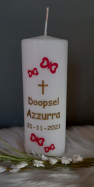 Doop- of geboortekaars met naam Vlinders