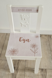 Stoeltje met naam Bloem Pinkstone